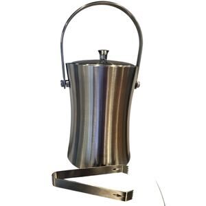 Slender Stainless Steel Metal Ice Bucket with Handle and Lid